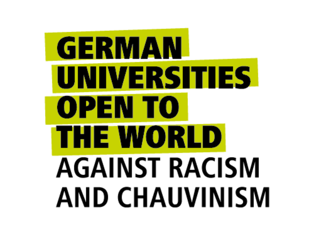 Logo: German Universities open to the World against racism and chauvinism