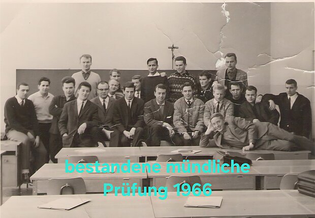Bestandene mündliche Prüfung 1966 Semesterfoto zur bestandenen mündliche Prüfung 1966