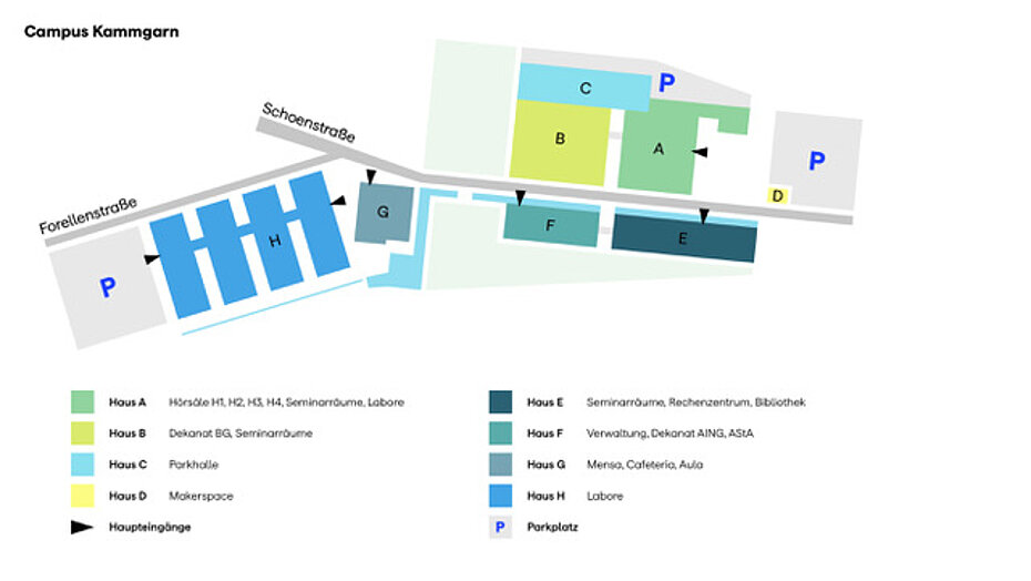Lageplan zum Campus Kammgarn